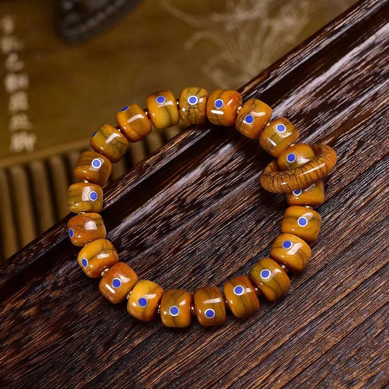 Buddha Stones Vintage Tibetan Bone Beads Lazurite Balance Braided Rope Bracelet