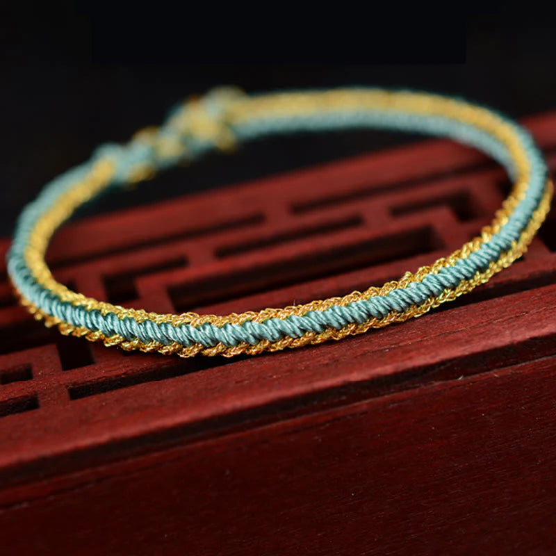 Buddha Stones Two-Color Rope Handcrafted Eight Thread Peace Knot Bracelet (Extra 30% Off | USE CODE: FS30)