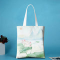 Buddha Stones Canvas Metal Lotus Shoulder Bag