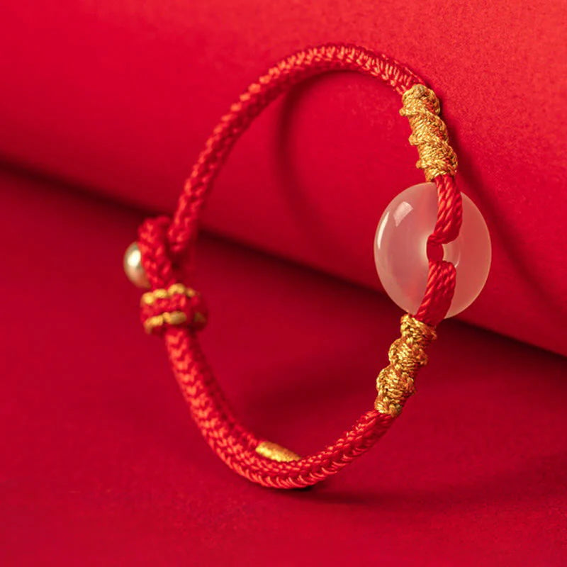 FREE Today: Luck and Connection White Chalcedony Peace Buckle Rope Knot Bracelet