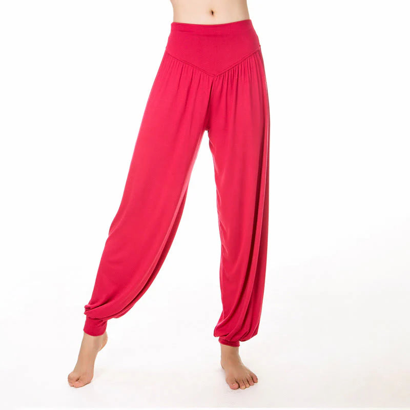 Buddha Stones Plain Color Loose Modal Yoga Dance Harem Pants