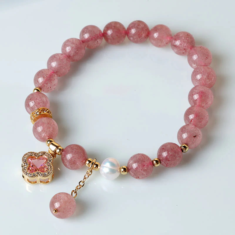Buddha Stones Wishing Love and Sweet Blessings Quartz Bracelet Includes Gift Message Card