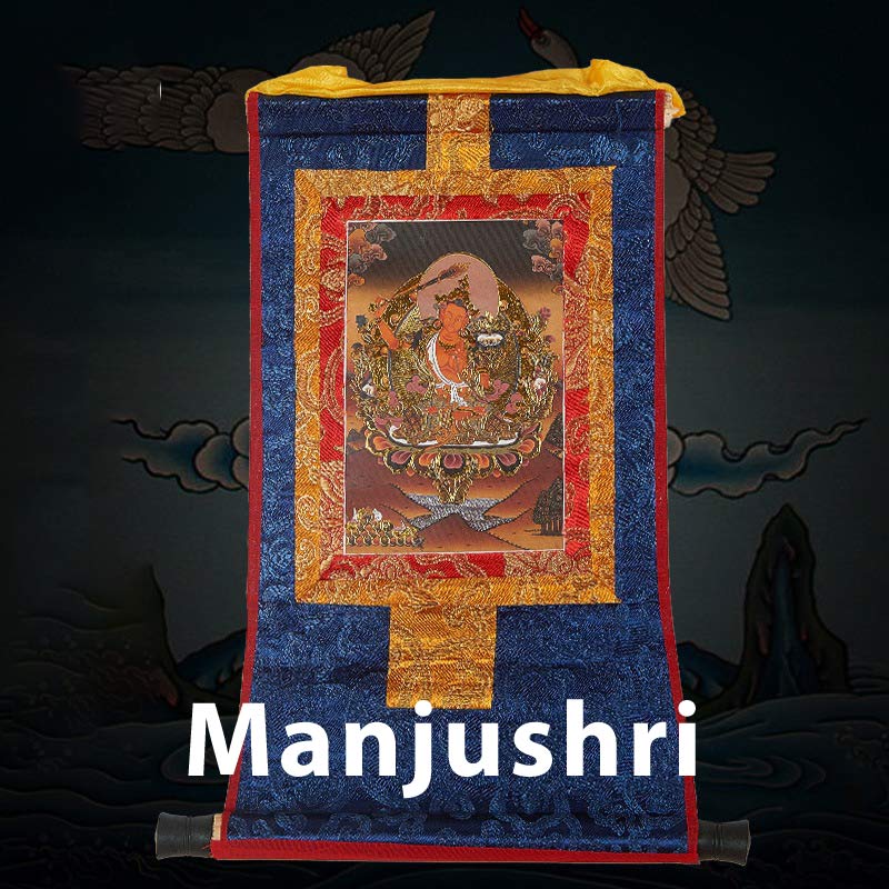Buddha Stones Tibetan Framed Thangka Blessing Protection Decoration (Extra 30% Off | USE CODE: FS30)