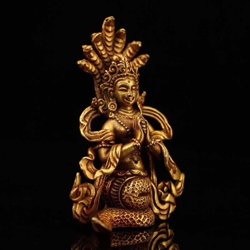 Buddha Stones Bodhisattva Nagarjuna Protection Copper Statue Decoration