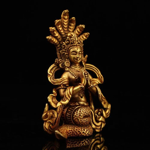 Buddha Stones Bodhisattva Nagarjuna Protection Copper Statue Decoration