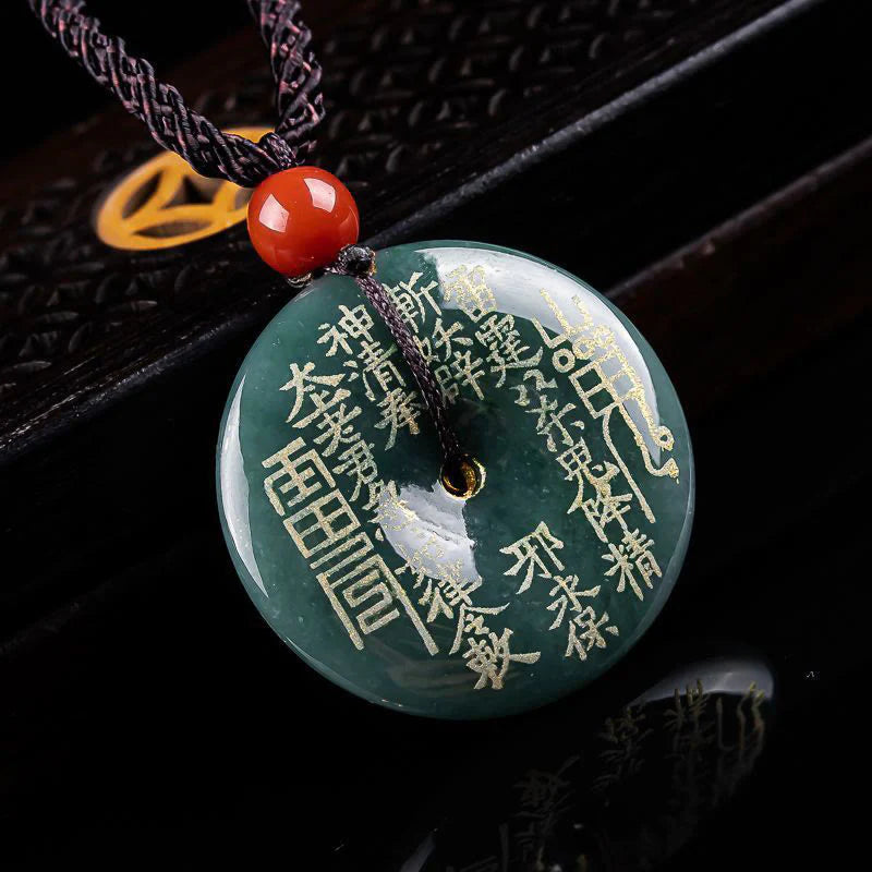 Buddha Stones Mountain Ghosts Spend Money Peace Buckle Jade Luck Necklace Pendant