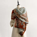 Buddha Stones Fall Cashew Flower Vines Pattern Warm Cozy Scarf Shawl