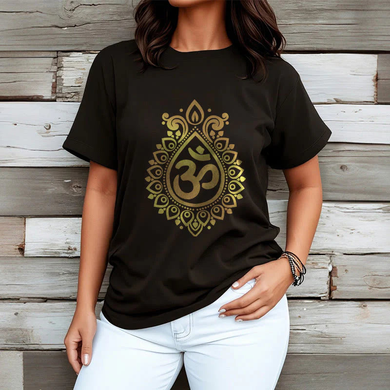 Buddha Stones Water Drop OM Design Tee T-shirt