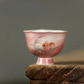 Buddha Stones Hand-painted Rabbit Orchid Flower Begonia Ceramic Teacup Kung Fu Tea Cup 75ml