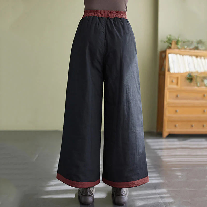 Buddha Stones Casual Plain Women's Wide Leg Pants With Pockets