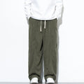 Buddha Stones Plain Drawstring Pure Cotton Corduroy Men's Harem Pants With Pockets