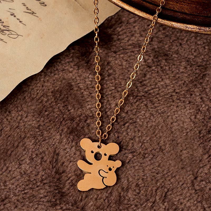 Buddha Stones FOR DEAREST MOTHER Koala Titanium Steel Calm Necklace Pendants Includes Gift Message Card