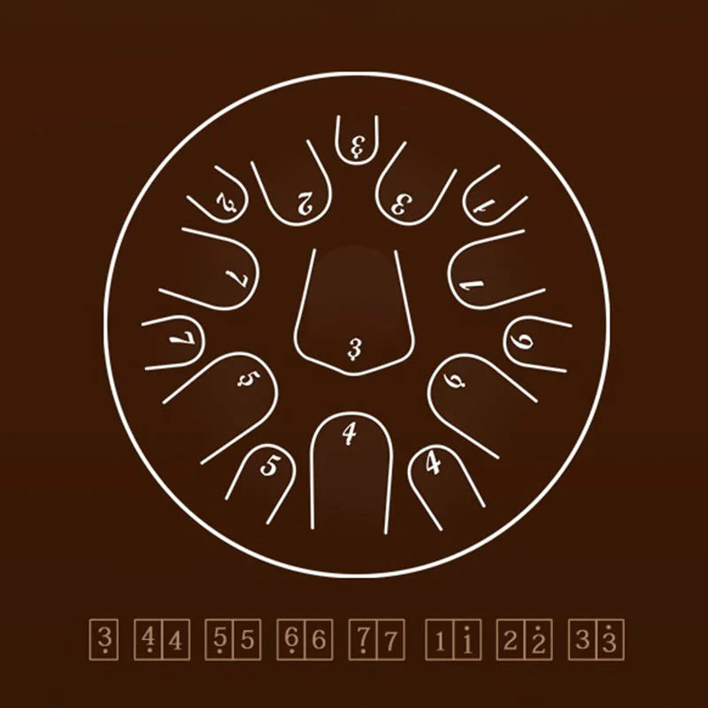 Buddha Stones Steel Tongue Drum Sound Healing Meditation Drum Kit 13 Note 12 Inch Percussion Instrument