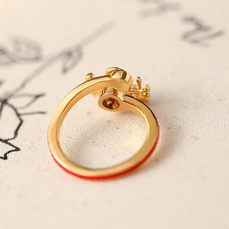 Buddha Stones Copper Red String Copper Coins Year Of The Horse Opening Balance Ring