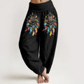 Buddha Stones Cotton Colorful Double Dreamcatchers Pattern High Waist Women's Harem Pants