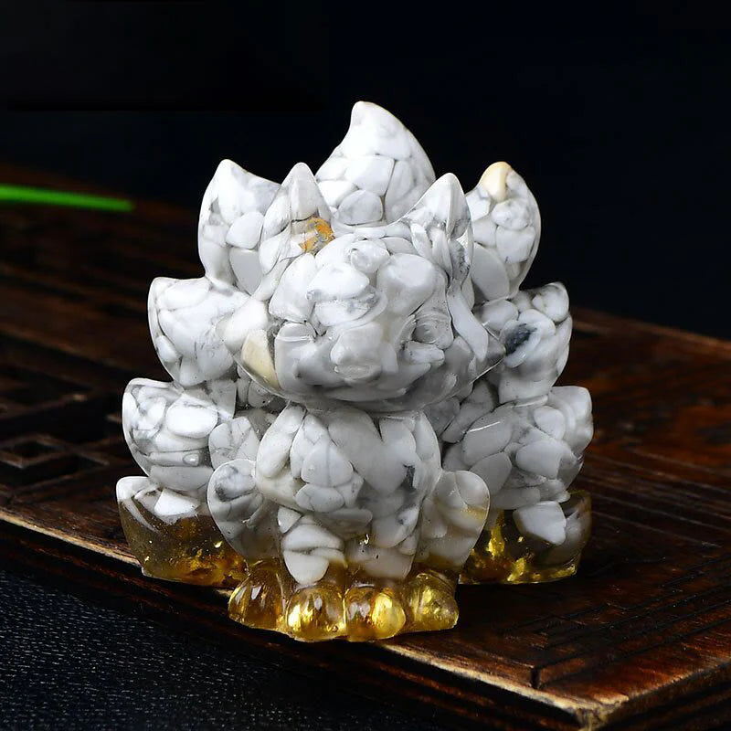 Buddha Stones Natural Various Crystal Strawberry Quartz Amethyst Nine Tailed Fox Protection Home Decoration