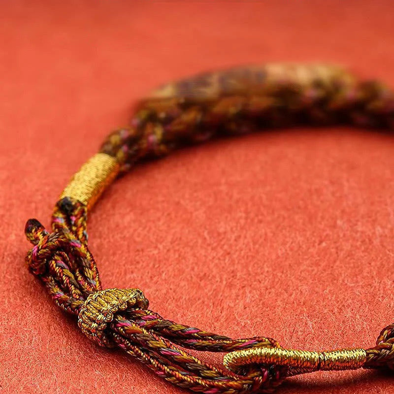 Buddha Stones Tibetan Five God Of Wealth Thangka Luck Braid String Bracelet