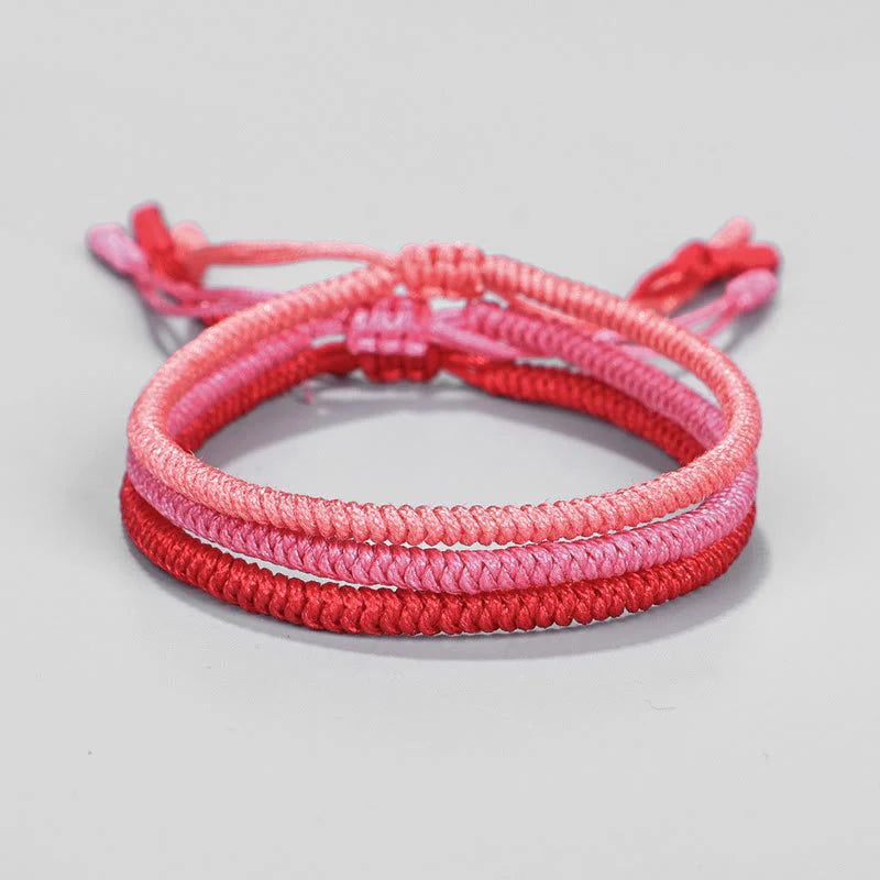 Buddha Stones Tibetan 3Pcs King Kong Knot Protection Braided Bracelet