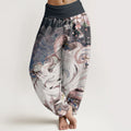 Buddha Stones Cotton Fox Cherry Blossoms Women's Elastic Waist Harem Pants