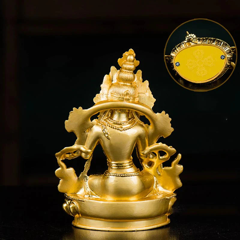 Buddha Stones Bodhisattva White Tara Hope Protection Gold Plated Statue Decoration