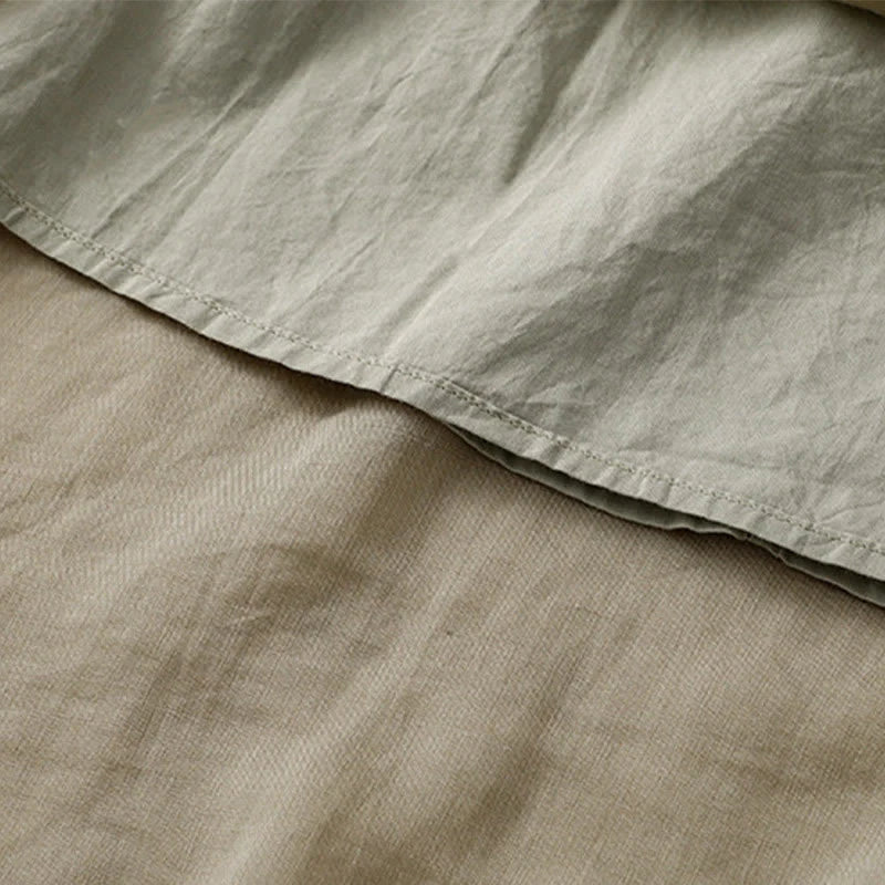 Buddha Stones Summer Plain Ruffle Design Women's Cotton Skirt