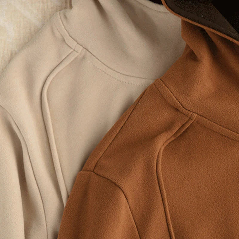 Buddha Stones Winter Solid Color Cotton Thickened Long Sleeve Women's Hoodie Has Hood