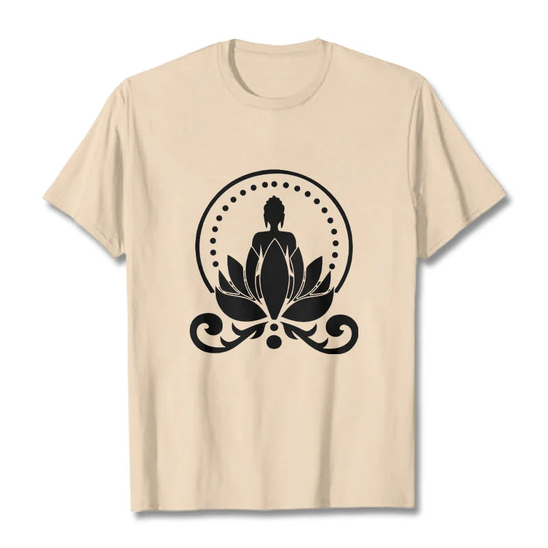 Buddha Stones Meditation Buddha Seated On A Lotus Flower Tee T-shirt