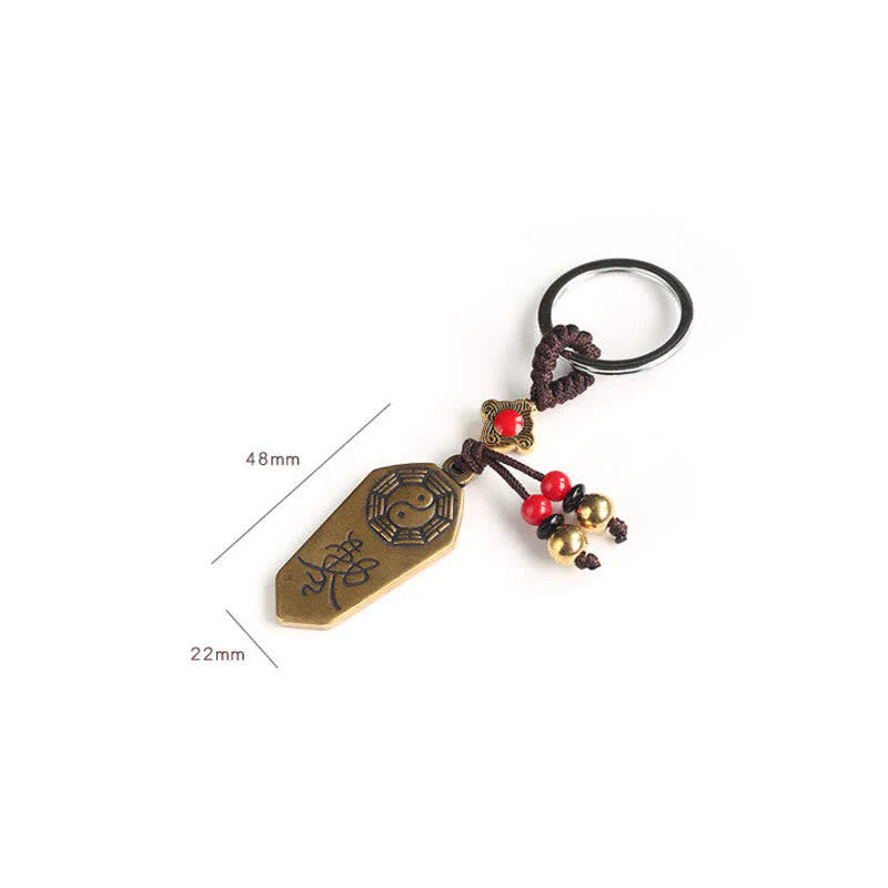 Buddha Stones Feng Shui Bagua Yin Yang Balance Peace Keychain