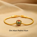 FREE Today: Love Focus Tibetan 18K Gold Om Mani Padme Hum Lucky Koi Fish Fu Character Ingot Copper Coin Bracelet