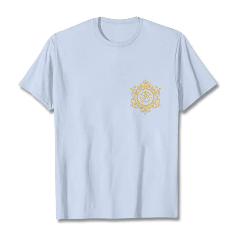 Buddha Stones Golden Mandala OM Pattern Tee T-shirt