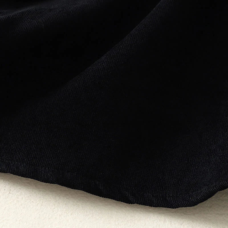 Buddha Stones Winter High Neck Warm Cotton Women's Long Sleeve Midi Dress With Pockets