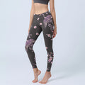 Buddha Stones Pink Flowers Flying Cranes Print Gym Leggings Women's Yoga Pants