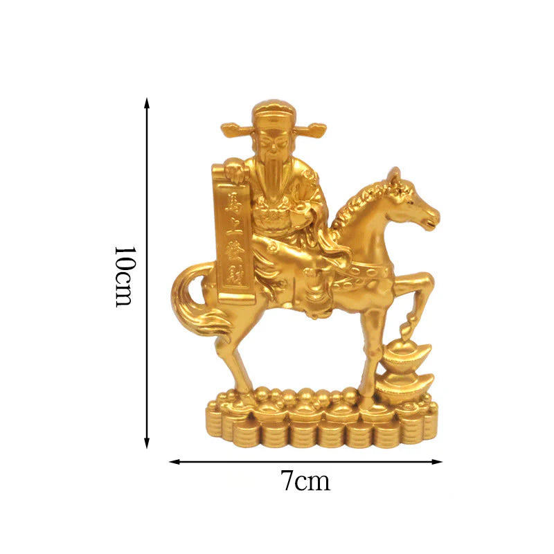 Buddha Stones  Get Rich Now Year of the Horse God of Wealth Ingots Prosperity Alloy Home Decoration