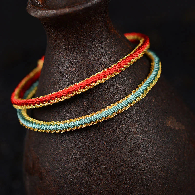 Buddha Stones Two-Color Rope Handcrafted Eight Thread Peace Knot Bracelet (Extra 30% Off | USE CODE: FS30)