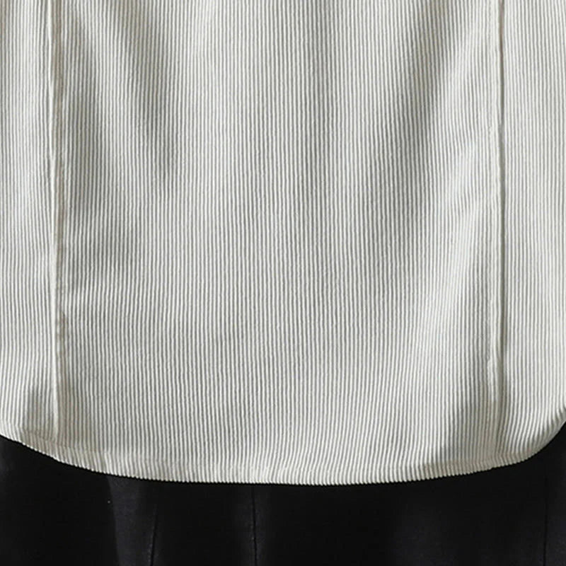 Buddha Stones Commute Plain Buttons Cotton Corduroy Women's Long Sleeve Shirt