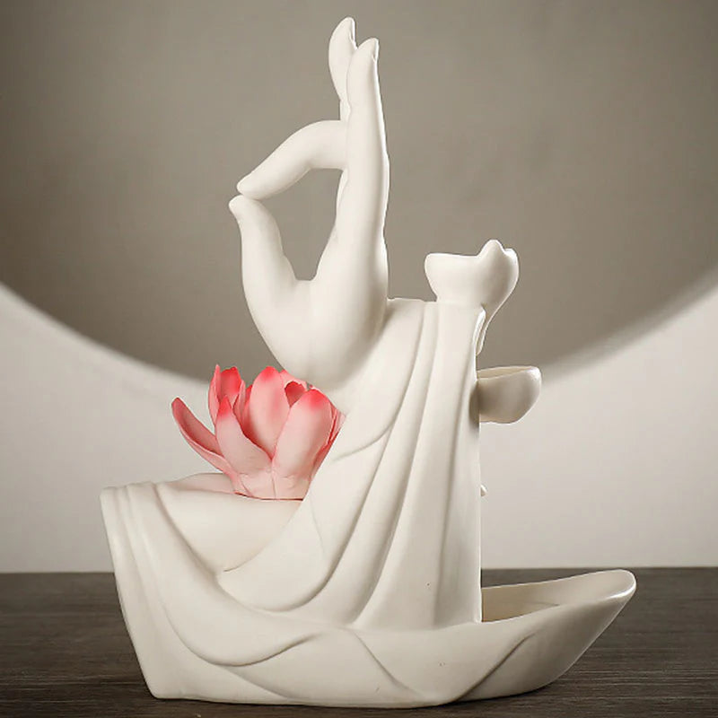 Buddha StonesTibetan Lotus Blessing Incense Burner Decoration (Extra 30% Off | USE CODE: FS30)