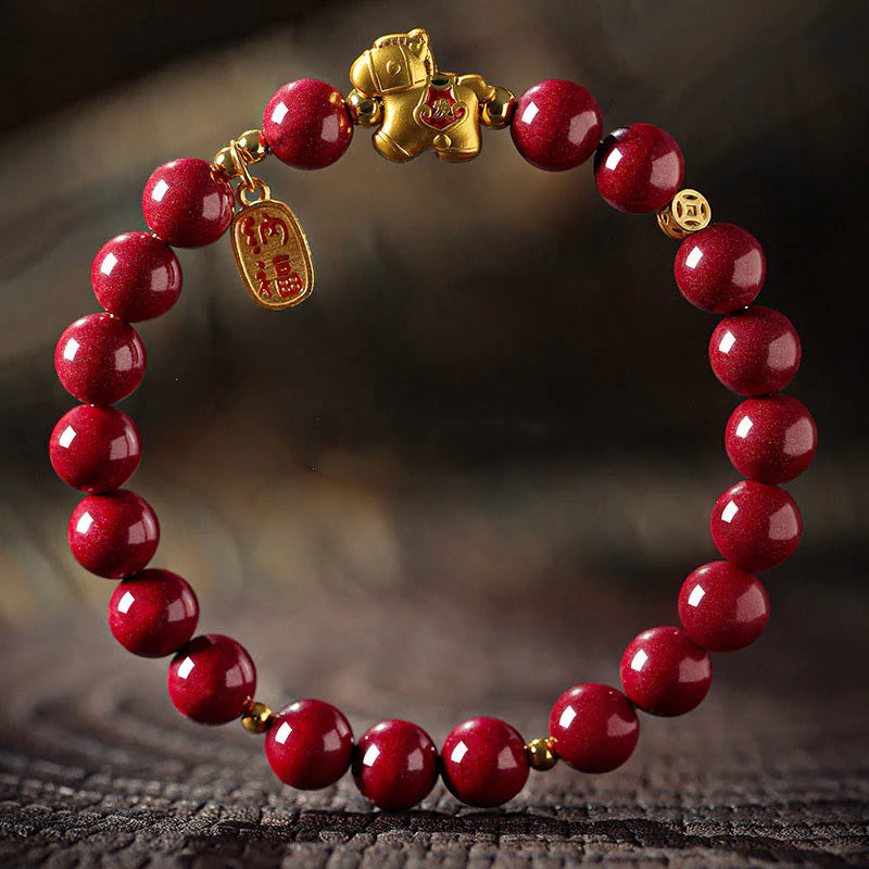 Buddha Stones Year Of The Horse Cinnabar Blessing Bracelet