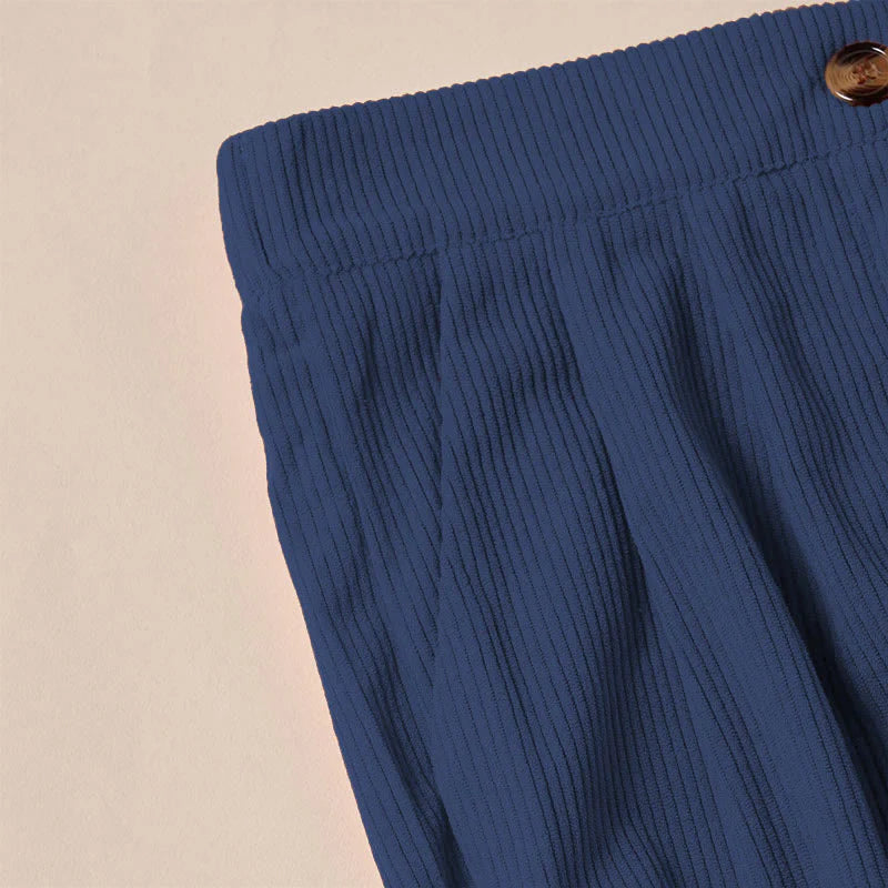Buddha Stones Casual Corduroy Straight-leg Women's Pants With Pockets
