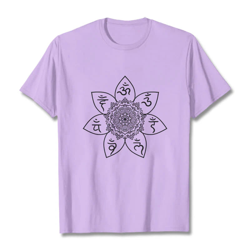 Buddha Stones Mandala Om Mani Padme Hum Pattern Tee T-shirt