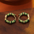 FREE Today: Strength and Healing Round Bamboo Dripping Design Copper Hoop Earrings