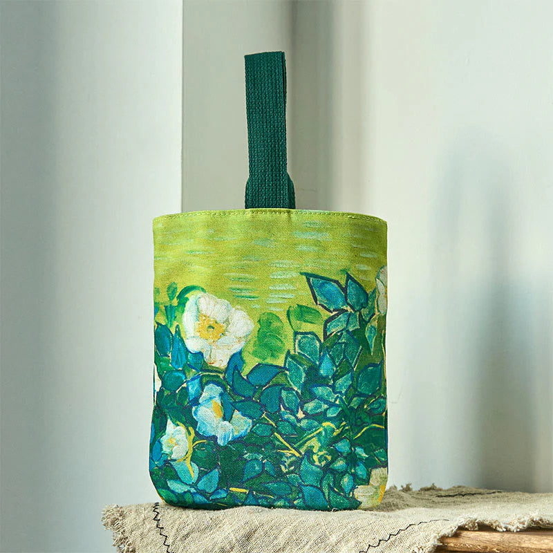 Buddha Stones Roses Canvas Handbag