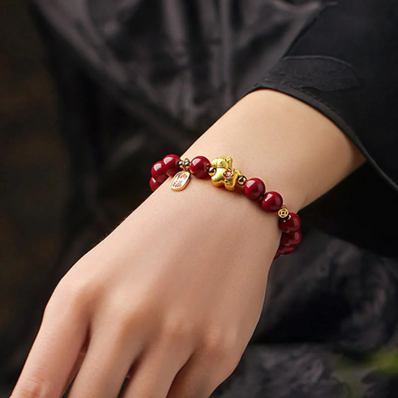 Buddha Stones Year Of The Horse Cinnabar Blessing Bracelet