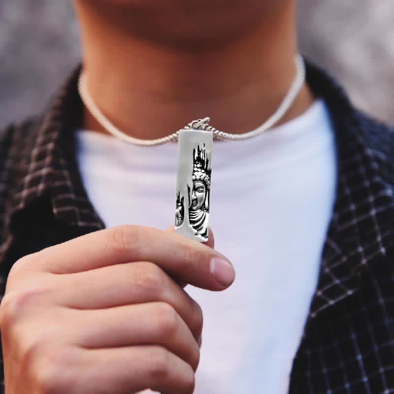 Buddha Stones Tathagata Buddha Strength Protection Amulet Lucky Vintage Style Pendant Necklace