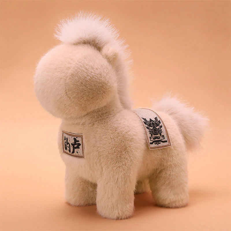 Buddha Stones Year Of The Horse Embroidered Saddle Pad Plush Doll Home Decoration