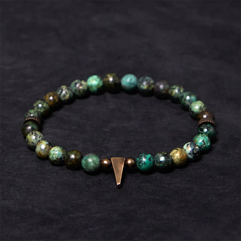 Buddha Stones Vintage Distressed Design Turquoise Copper Balance Bracelet
