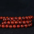 Buddha Stones Tibetan Small Leaf Red Sandalwood Balance Bracelet