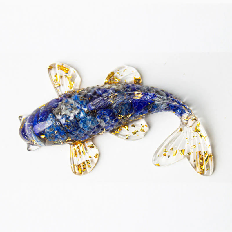Buddha Stones Koi Fish Crystal Chip Epoxy Resin Luck Decoration