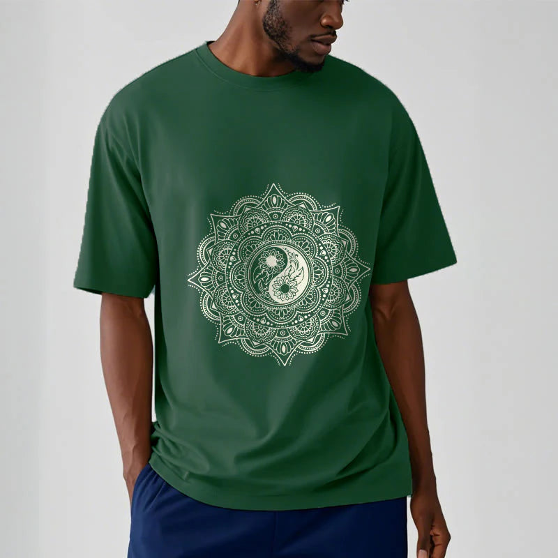 Buddha Stones Mandala YinYang Symbol Pattern Tee T-shirt