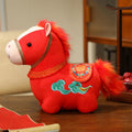 Buddha Stones Year Of The Horse Auspicious Cloud Pattern Stuffed Red Pony Plush Doll Home Decoration