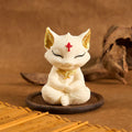 Buddha Stones Nine Tailed Fox Carved Ivory Fruit Blessing Home Decoration